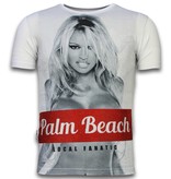 Local Fanatic Palm Beach Pamela  - Digital Rhinestone T-shirt - White