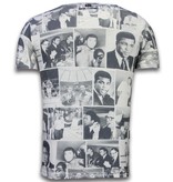 Local Fanatic Muhammad Photocollage - Digital Rhinestone T-shirt - White