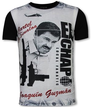 Local Fanatic El Chapo - Digital Rhinestone T-shirt - Black