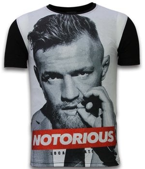 Local Fanatic McGregor Notorious - Digital Rhinestone T-shirt - Black