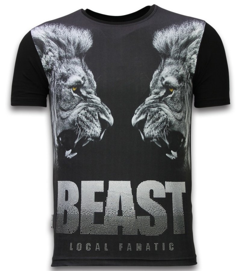 Local Fanatic Beast - Digital Rhinestone T-shirt - Black