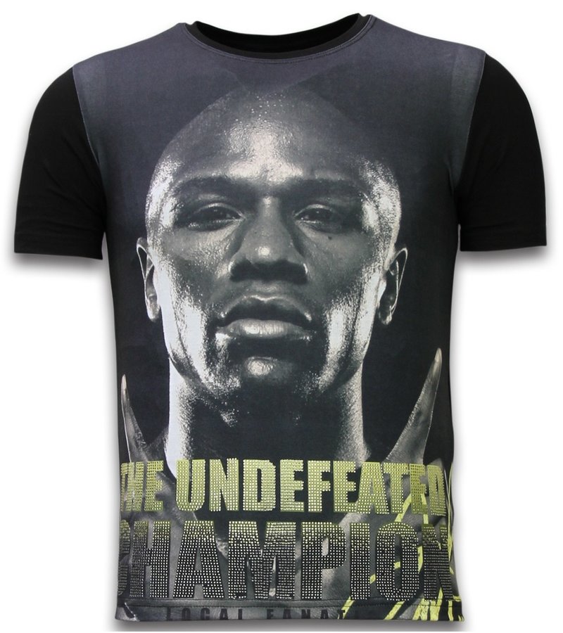 Local Fanatic The Undefeated Floyd  - Digital Rhinestone T-shirt - Black