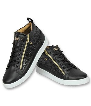 Cash Money Men High Sneaker Croc Black Gold - CMS98 - Black