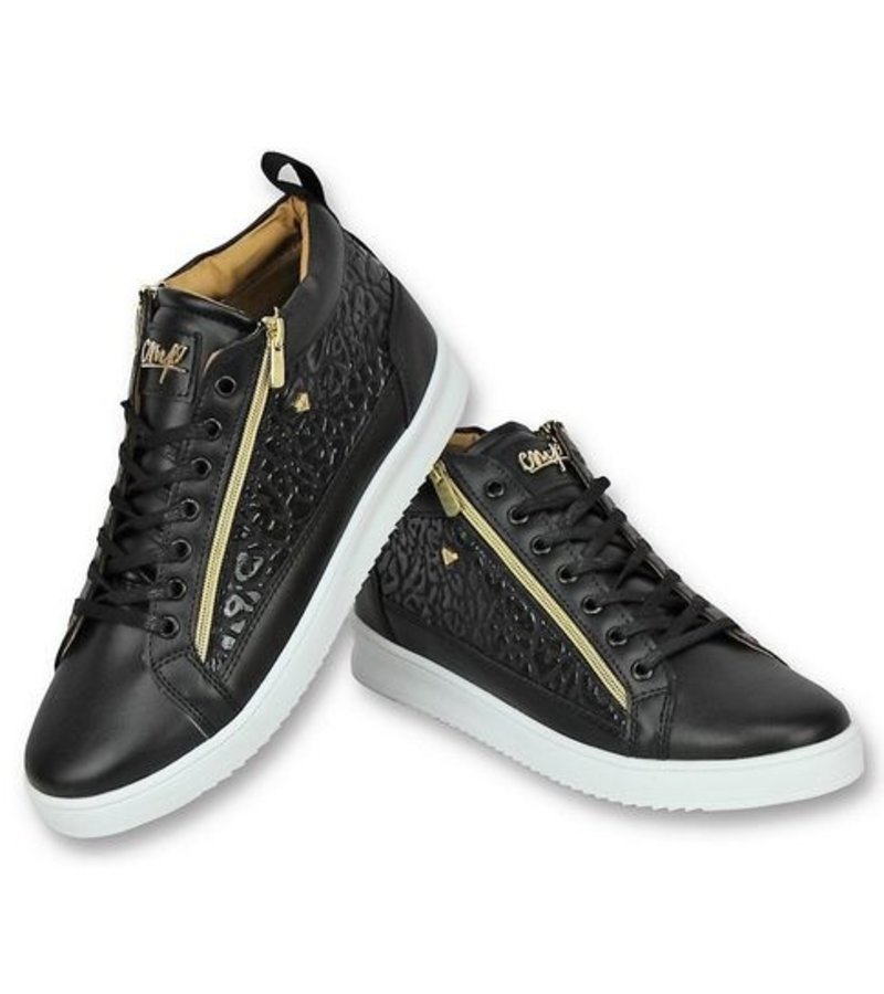 Cash Money Men High Sneaker Croc Black Gold - CMS98 - Black