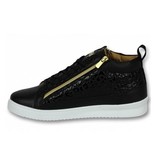 Cash Money Men High Sneaker Croc Black Gold - CMS98 - Black