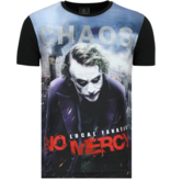 Local Fanatic Joker T Shirt Chaos No Mercy - Black