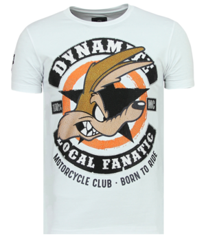 Local Fanatic Dynamite Coyote Printed Men T Shirt - White