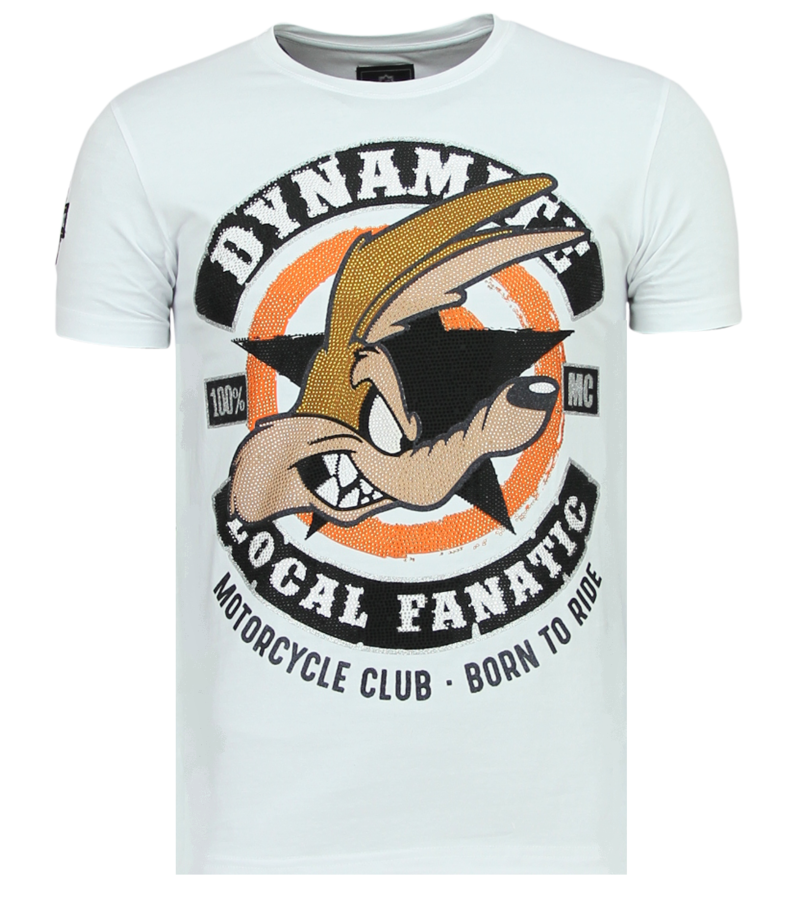 Local Fanatic Dynamite Coyote Printed Men T Shirt - White