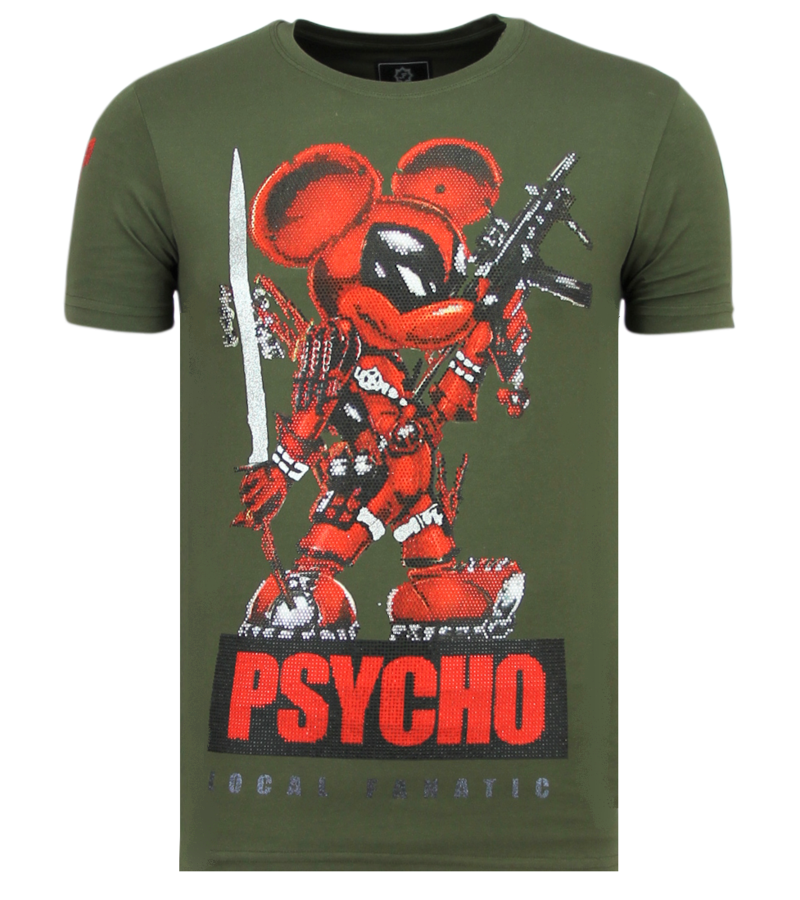 Local Fanatic Psycho Mouse Printed T Shirt Men - Green