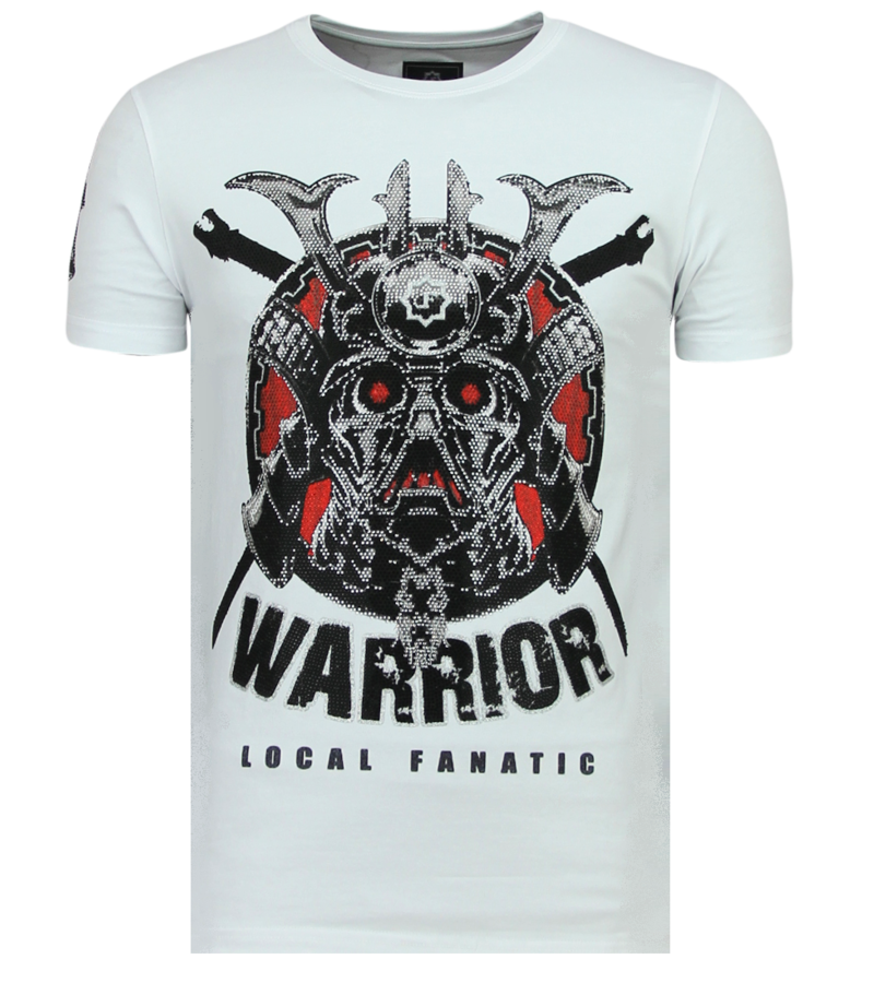 Local Fanatic Savage Samurai Printed T Shirt - White