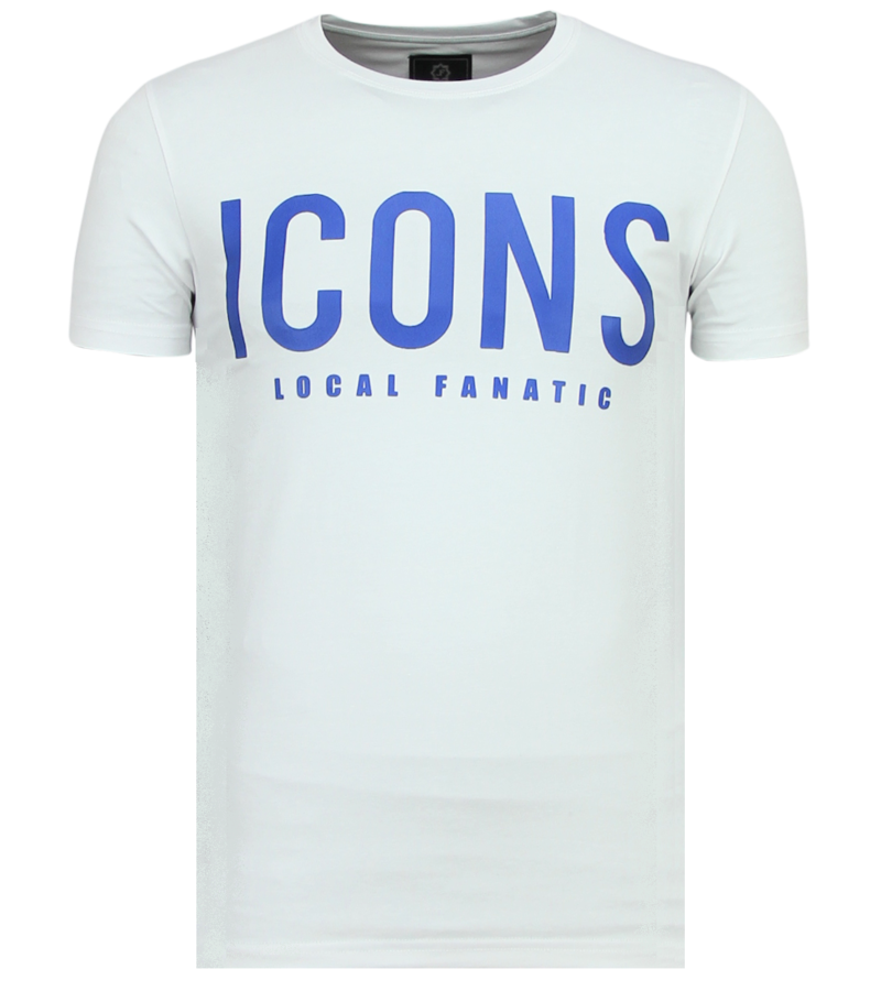 Local Fanatic Men Printed T Shirt ICONS - White
