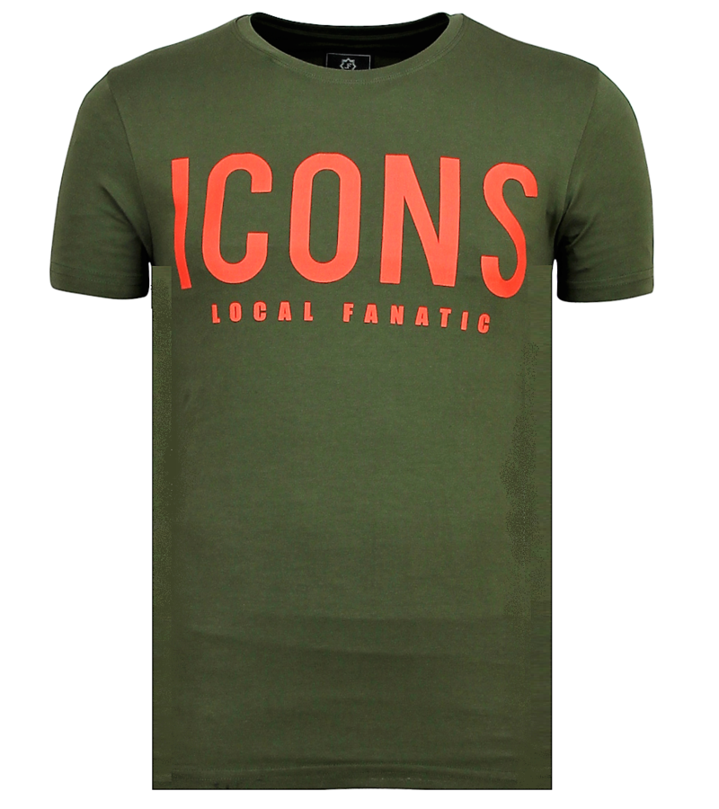 Local Fanatic Men Printed T Shirt ICONS - Green