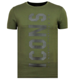 Local Fanatic ICONS Printed T Shirt For Men - Green