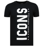 Local Fanatic ICONS Printed T Shirt For Men - Navy
