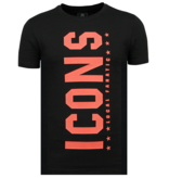 Local Fanatic ICONS Printed T Shirt For Men - Black