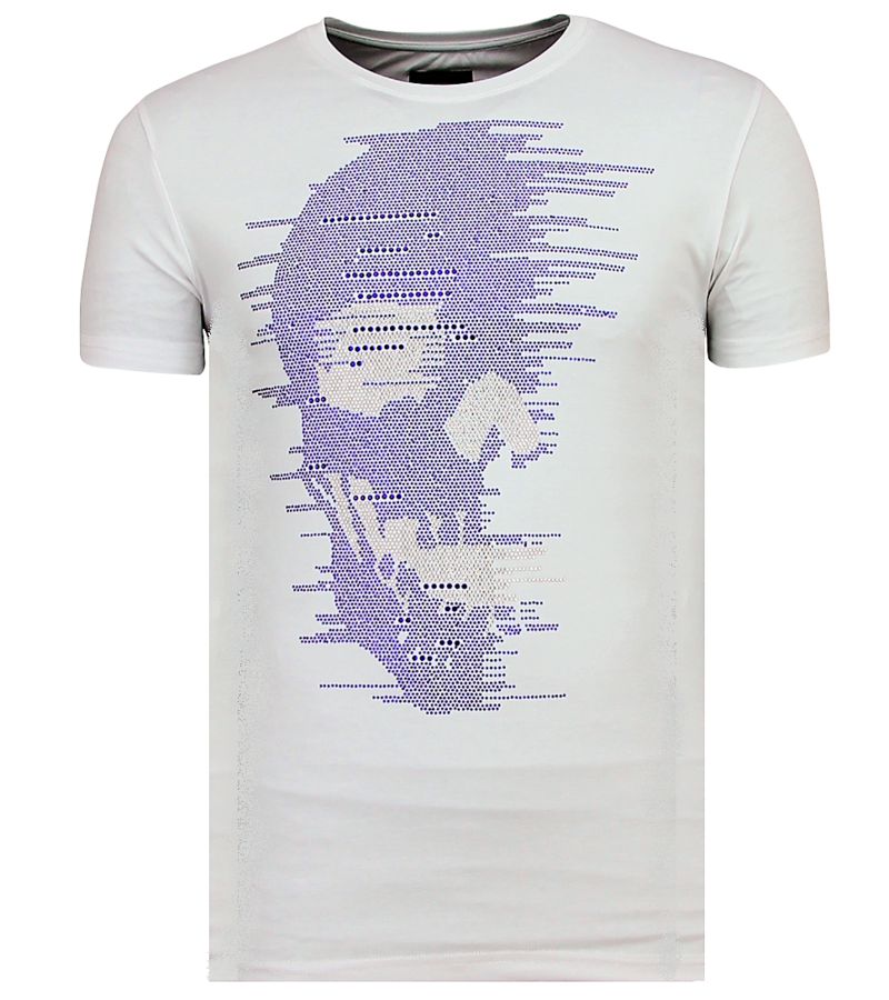 Local Fanatic Skull Glitter Men T Shirt - White