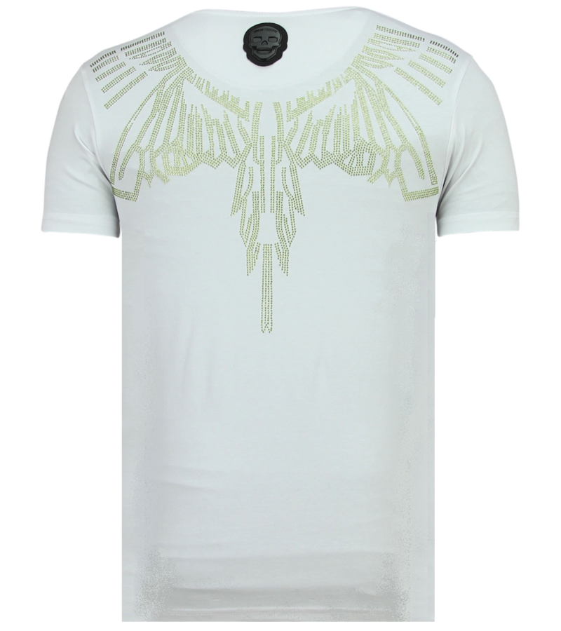 Local Fanatic Eagle Glitter Print Men T Shirt - White