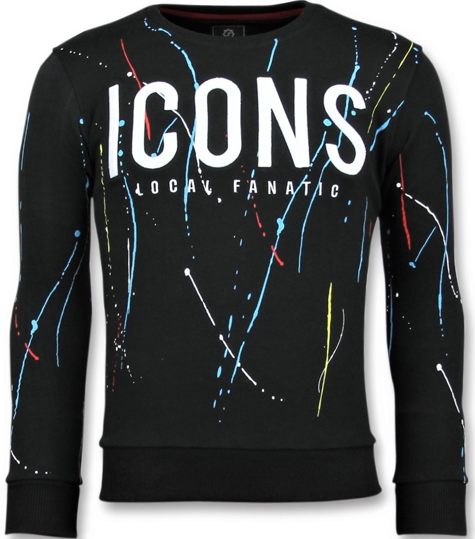 Paint Splash Men Sweatshirt ICON Black Styleitaly.eu