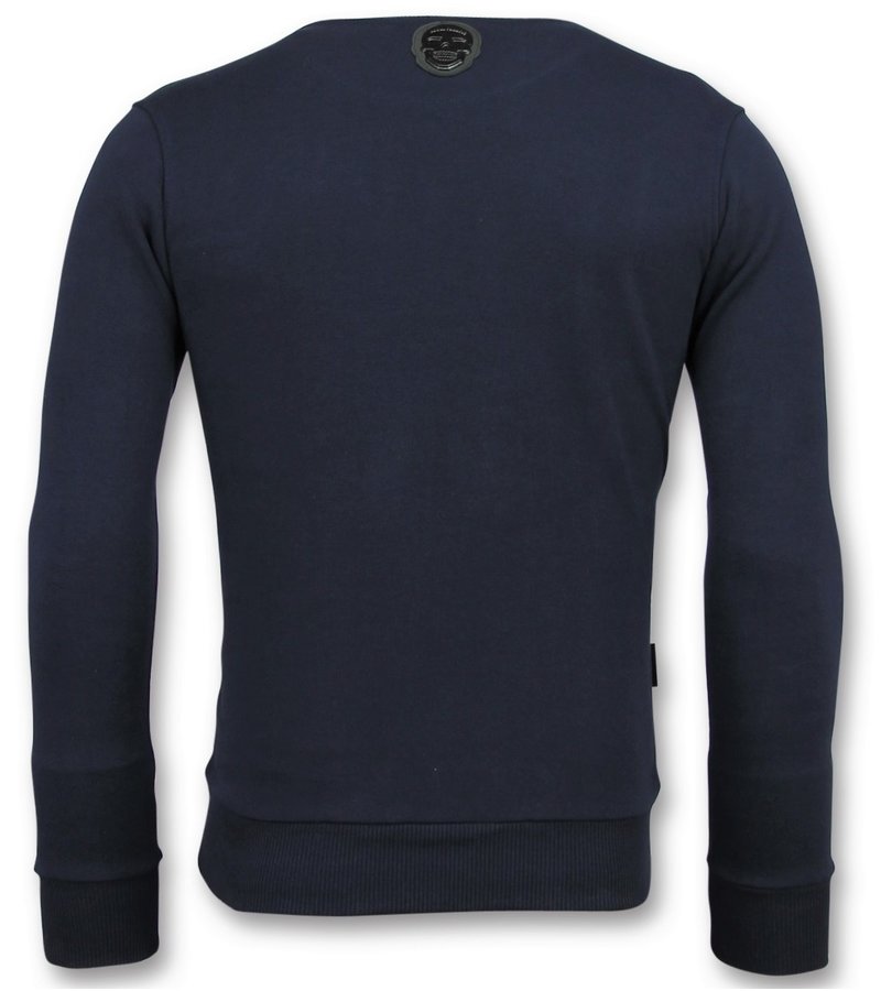 Local Fanatic Embroidery Men Sweatshirt ICON - Blue