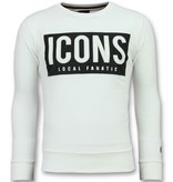 Local Fanatic ICONS Block Men Sweater - White