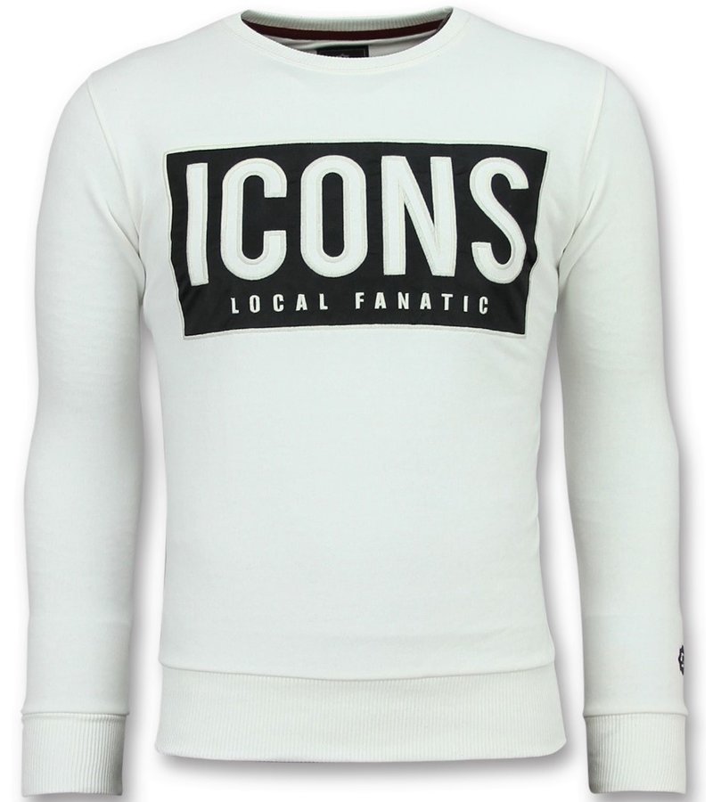 Local Fanatic ICONS Block Men Sweater - White