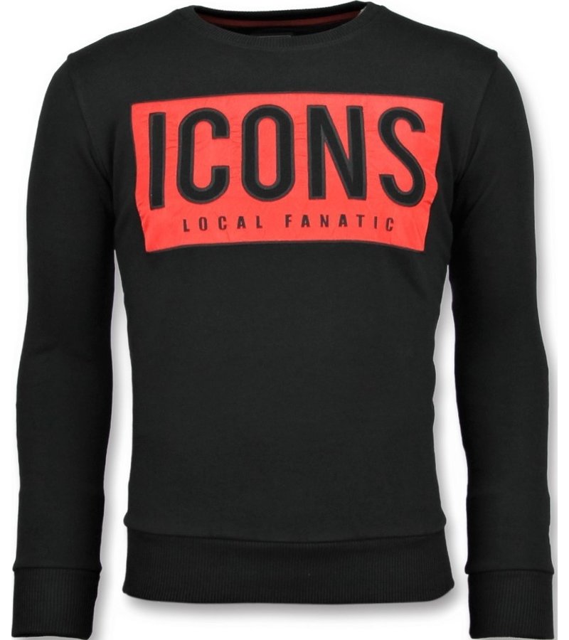 Local Fanatic ICONS Block Men Sweater - Black