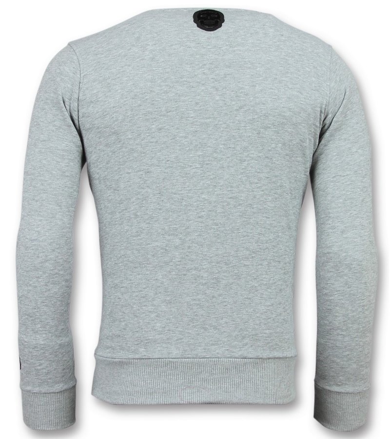 Local Fanatic Greek Border Men Sweater - Grey