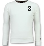 Local Fanatic Off Cross Sweatshirt Embroidery - White