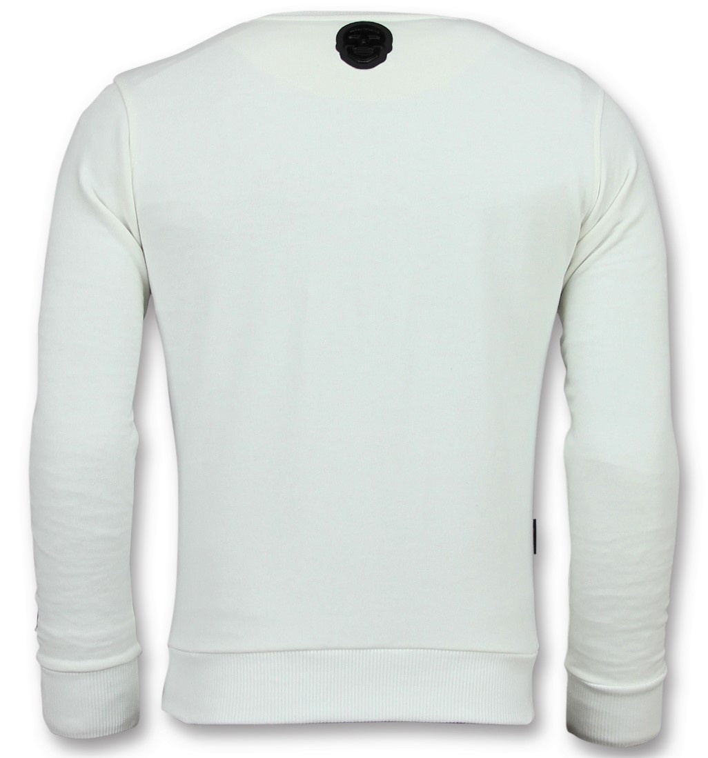 King Fly Stone Printed Sweater White | - Styleitaly.eu