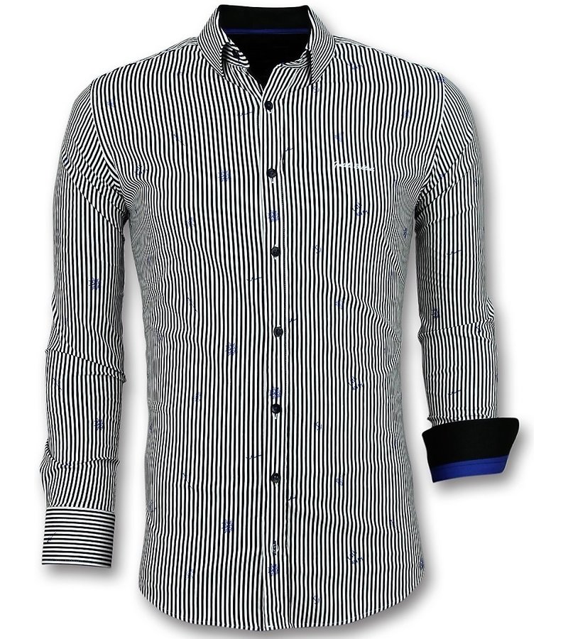 Gentile Bellini Striped Collar Shirts For Men - White