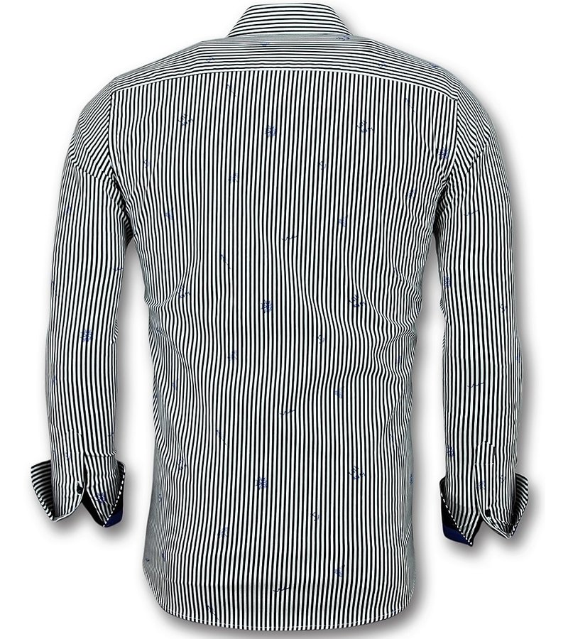 Gentile Bellini Striped Collar Shirts For Men - White