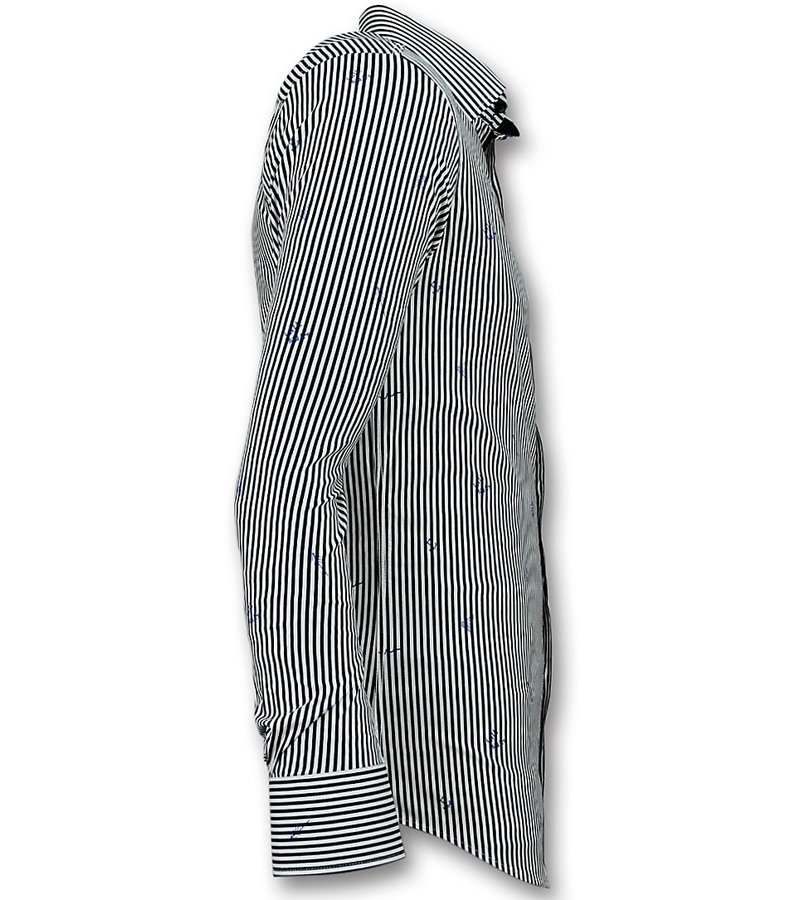 Gentile Bellini Striped Collar Shirts For Men - White
