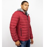 Enos Men Padded Jacket With Hood - Red