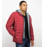 Enos Men Padded Jacket With Hood - Red