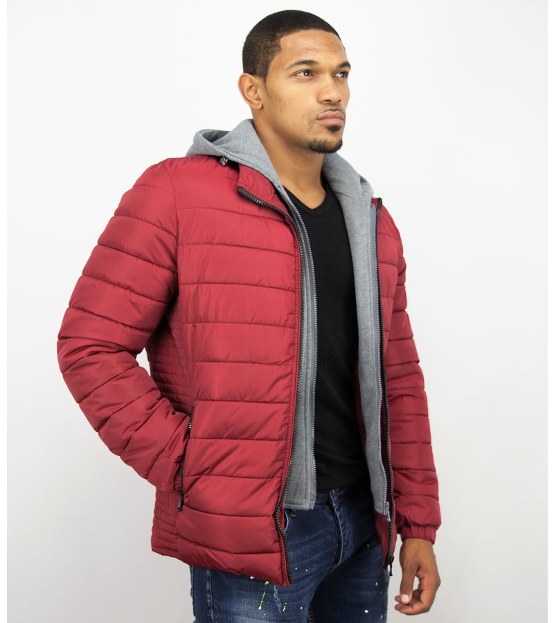 Enos Men Padded Jacket With Hood - Red