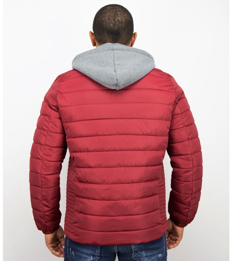 Enos Men Padded Jacket With Hood - Red