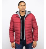 Enos Men Padded Jacket With Hood - Red