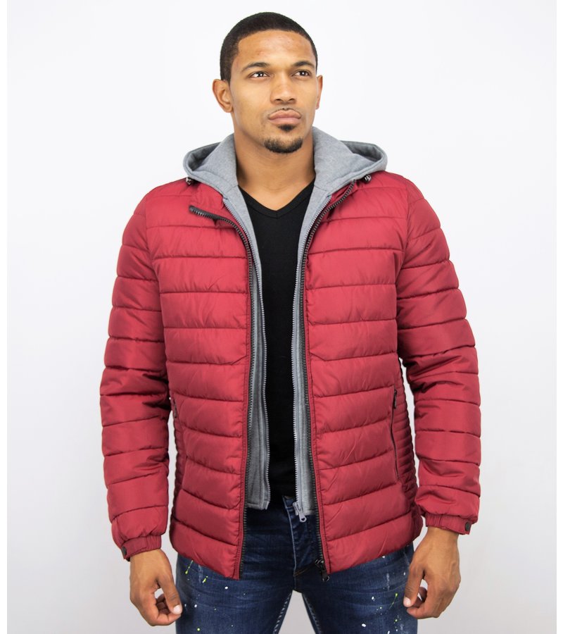 Enos Men Padded Jacket With Hood - Red