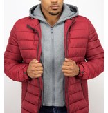 Enos Men Padded Jacket With Hood - Red