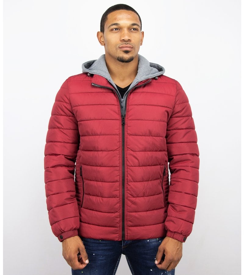 Enos Men Padded Jacket With Hood - Red