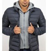 Enos Men Padded Jacket With Hood - Blue