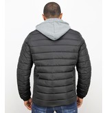 Enos Men Padded Jacket With Hood - Black