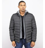 Enos Men Padded Jacket With Hood - Black