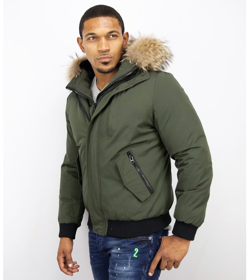 Enos Double Zip Short Jacket For Men - Green