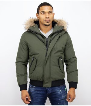 Enos Double Zip Short Jacket For Men - Green