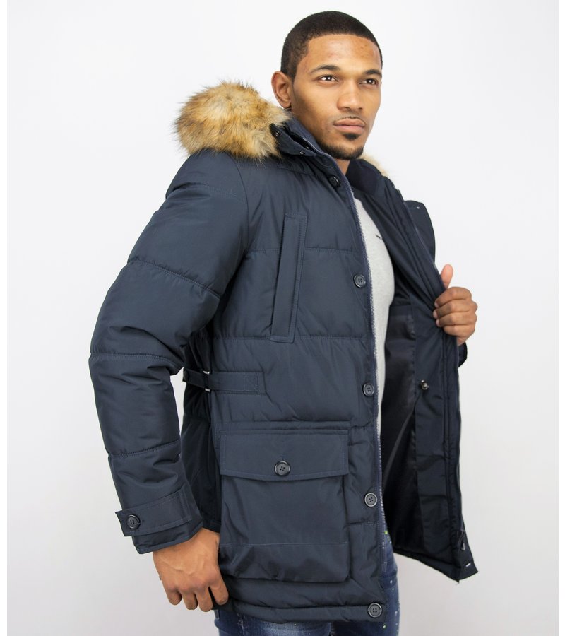 Enos Online Winter Coat For Men - Blue