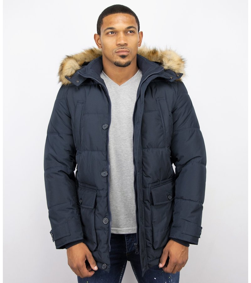 Enos Online Winter Coat For Men - Blue