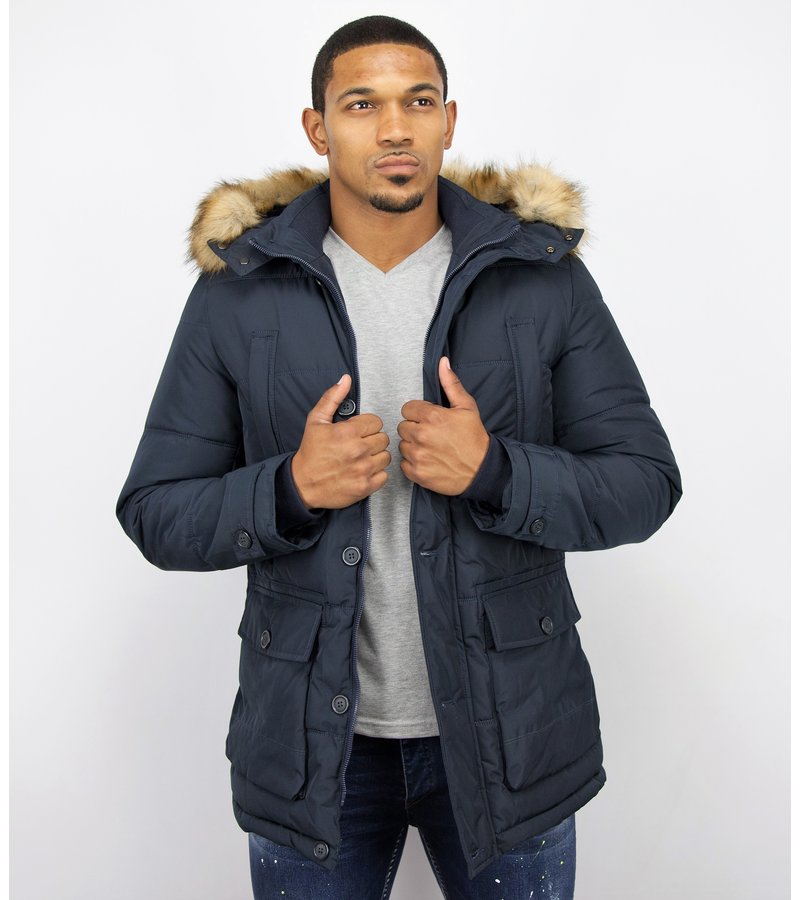 Enos Online Winter Coat For Men - Blue