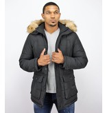 Enos Men Winter Jacket - Warm Winter Coat 4Pocet - Black