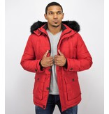 Enos Winter Jacket Men - Warm Winter Coat 4Pocet - Red